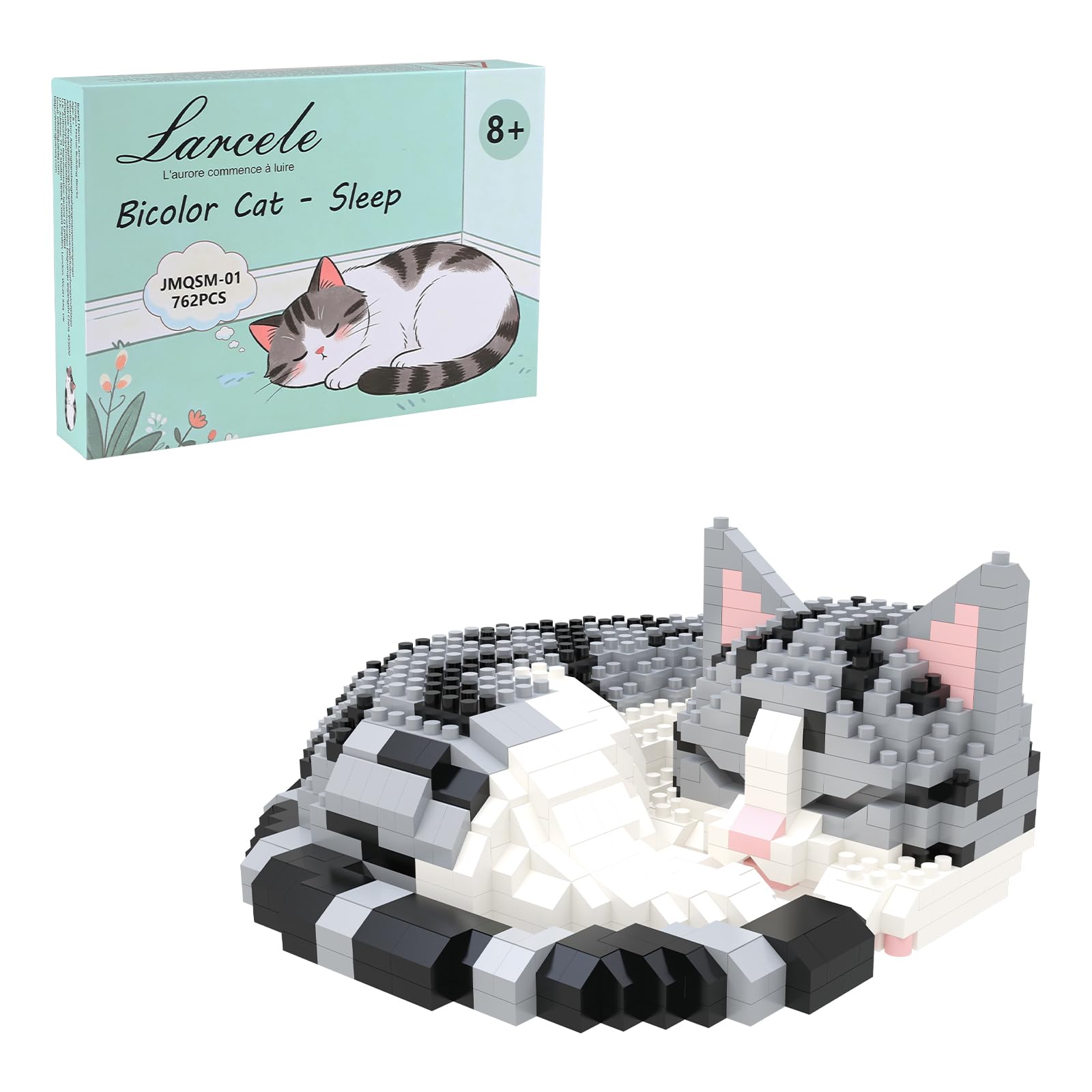 Larcele 762 Pcs Bicolor Cat-Sleep Micro Building Blocks Set JMQSM-01