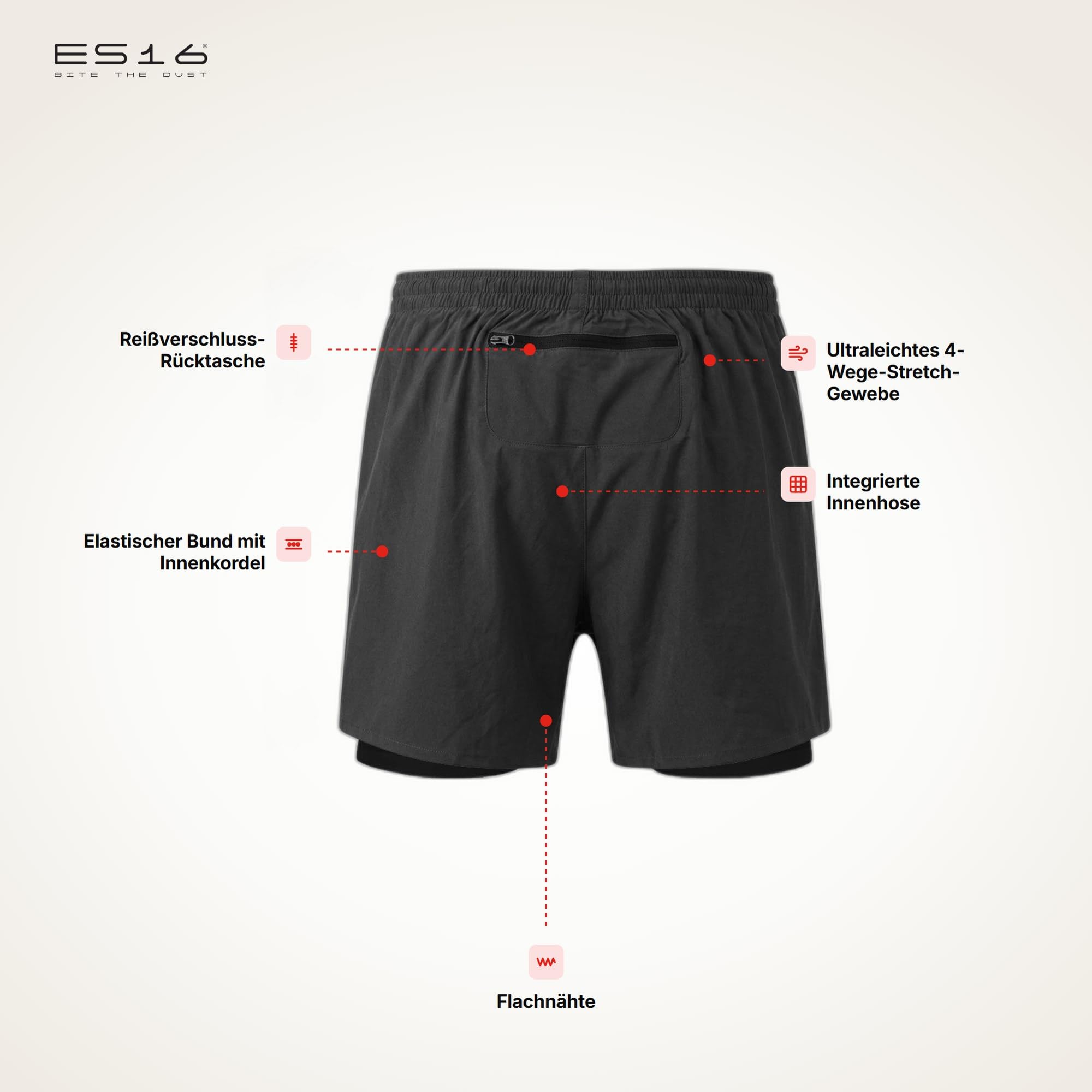 Performance Shorts mit Innershorts Damen – 2-in-1 Funktionsshorts für Radsport, Fitness & Lauf