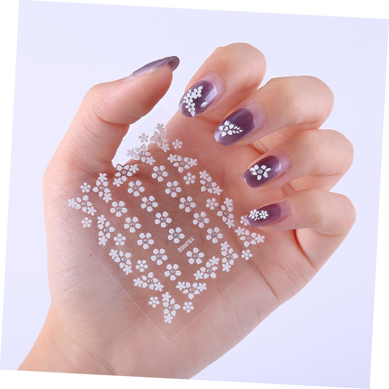 VALICLUD 5 Set Adesivi Per Unghie Fiori Giapponesi Nail Art Stickers Per Decorazioni Manicure Facili E Pratiche 30 Fogli*5