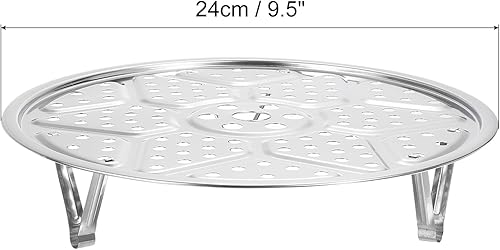 Vista 24 de uxcell Estante de vapor de acero inoxidable con soporte, bandeja de vapor de olla de 10.2 pulgadas para utensilios de cocina a vapor olla a presión