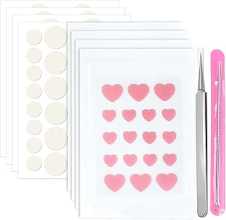 218PCS Spot Patches, Heart & Round Shaped Pimple Patches Acne Spot Patch Hydrocolloid Spot Patches Dots Absorbing Acne Patch Spot Stickers Hydrocolloid Patches for Face Body Blemish Cover Skin Care