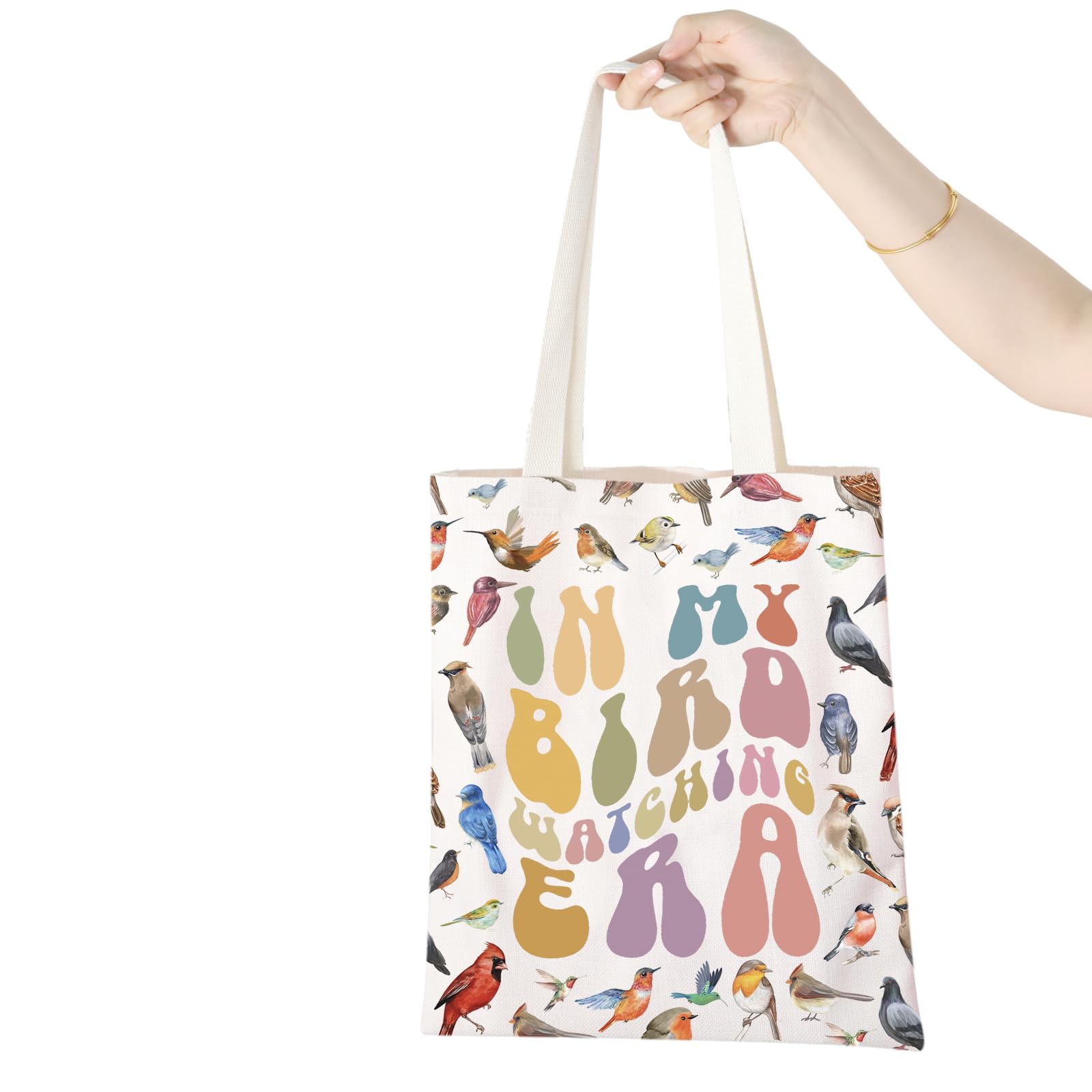 WCGXKO Bolsa de compras para amantes de las aves, regalo para observadores de pájaros, regalo para mujer loca en mi época de observación de pájaros
