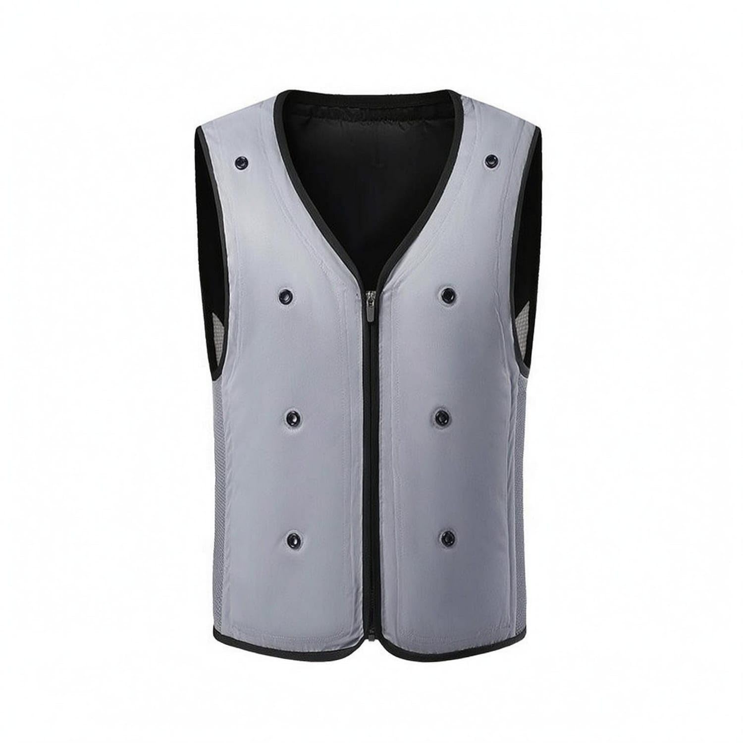 TRENDYNEST Breathable Mesh Cooling Vest Fitted Sleeveless Zip Vest V-Neck Outerwear Black Trim for Outdoor Wear, Workwear, Gray, 3XL-image-20