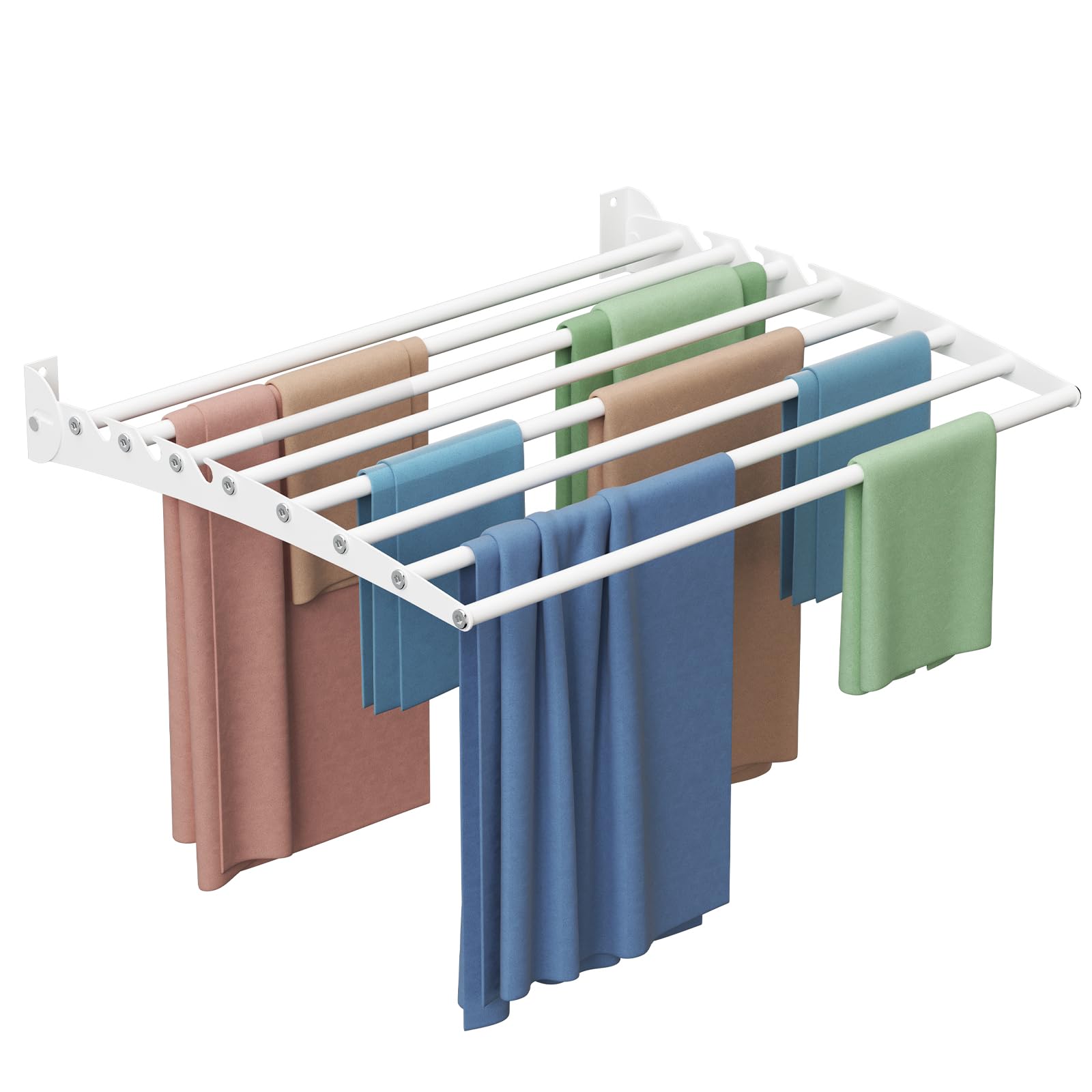 Innotic - Tendederos de Pared Plegable, secador de Ropa, Ahorro de Espacio, Metal para Interior y Exterior, balcón, Cuarto de baño, 8 Barras de 60 cm