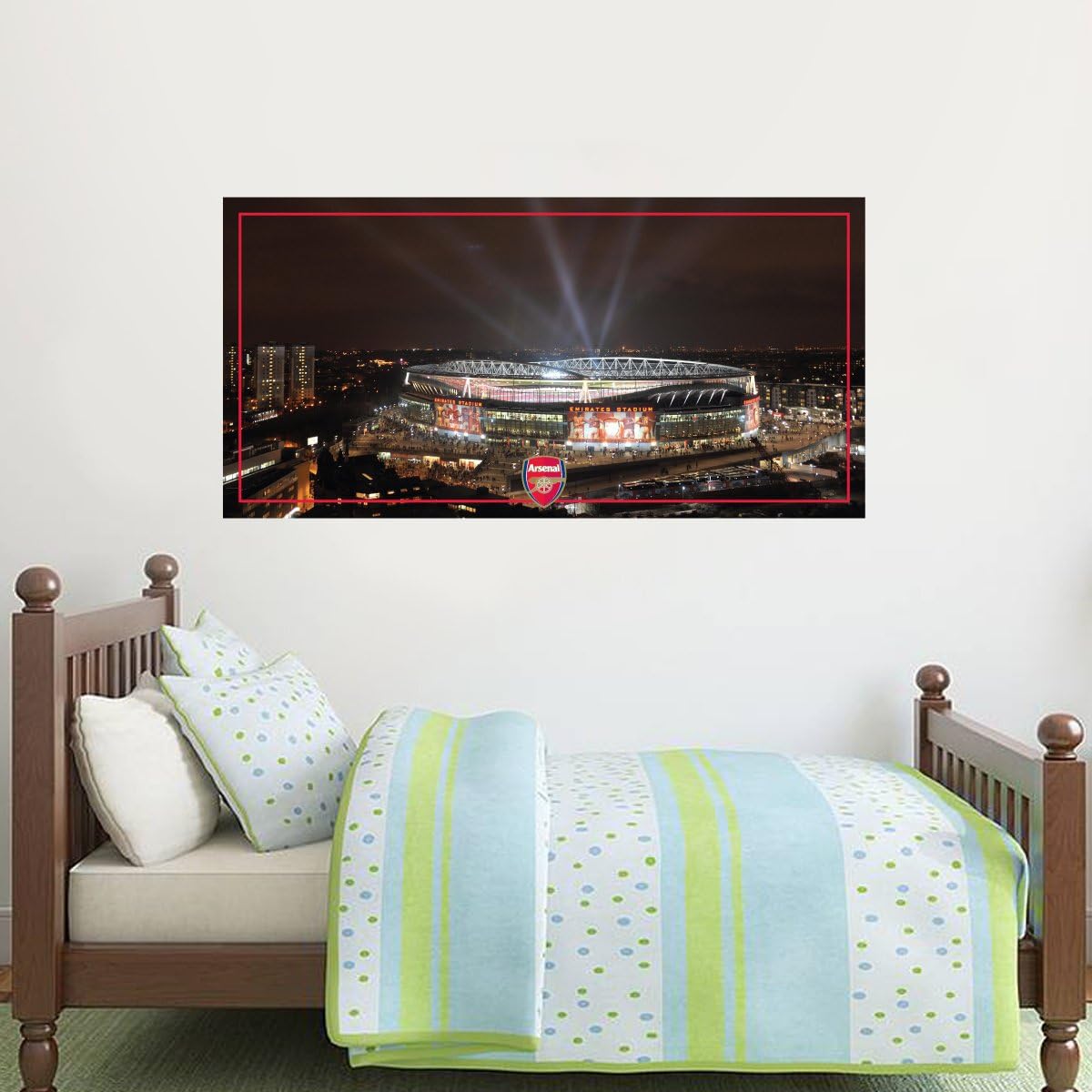 Beautiful Game Arsenal Football Club Official Emirates Stadium Outside Lights Wall Mural Sticker (120Cm X 60Cm)