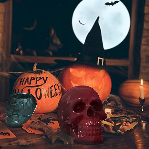 Miniatura 4 de 2 moldes de resina de cráneo, 3D grandes en forma de calavera, moldes de silicona para fabricación de velas, decoración del hogar, caja de