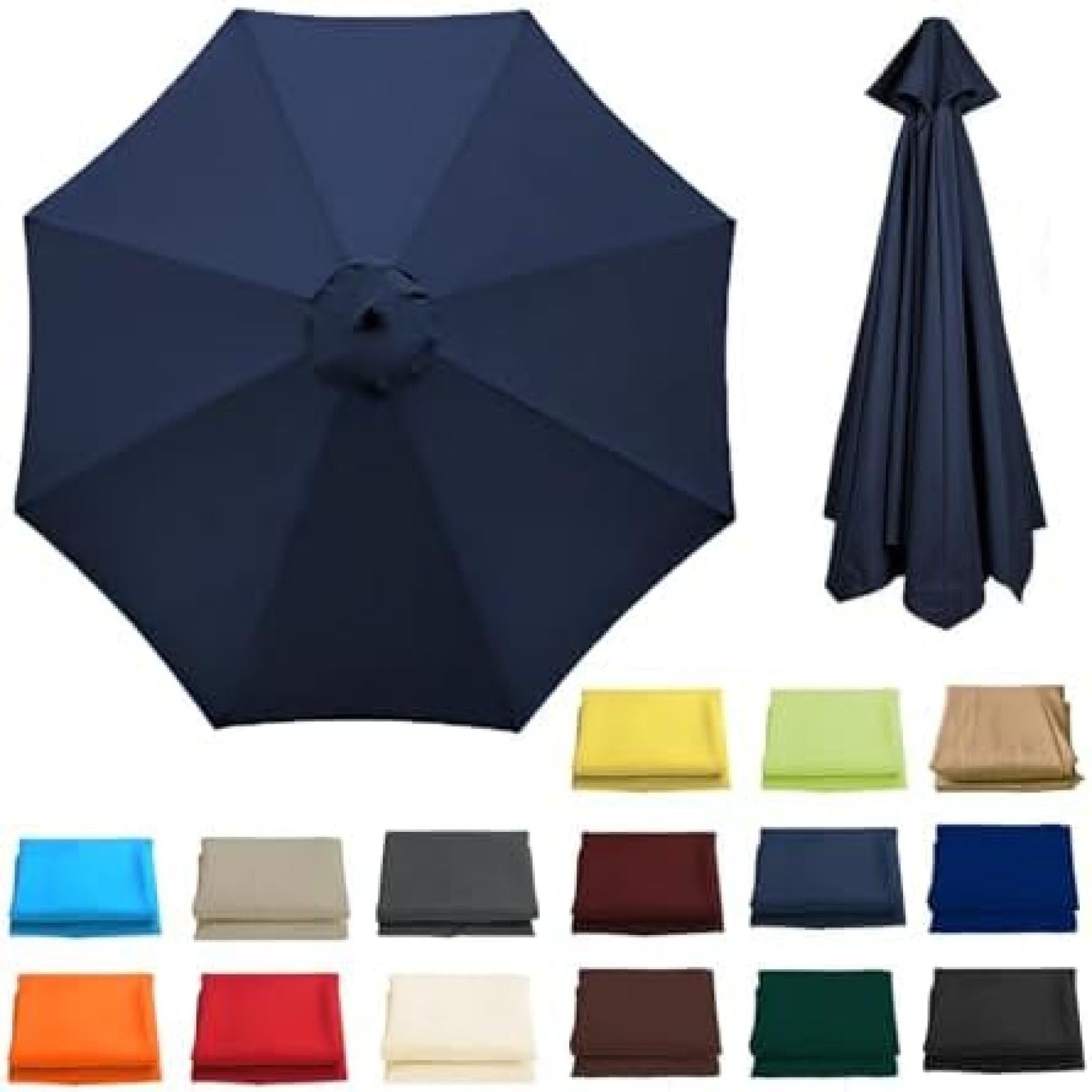 Zewnętrzny wodoodporny baldachim ogrodowy 2-3,5 m parasol z ochroną UV, konstrukcja 6/8 ramienia - idealny na plażę, patio i łatwy montaż
