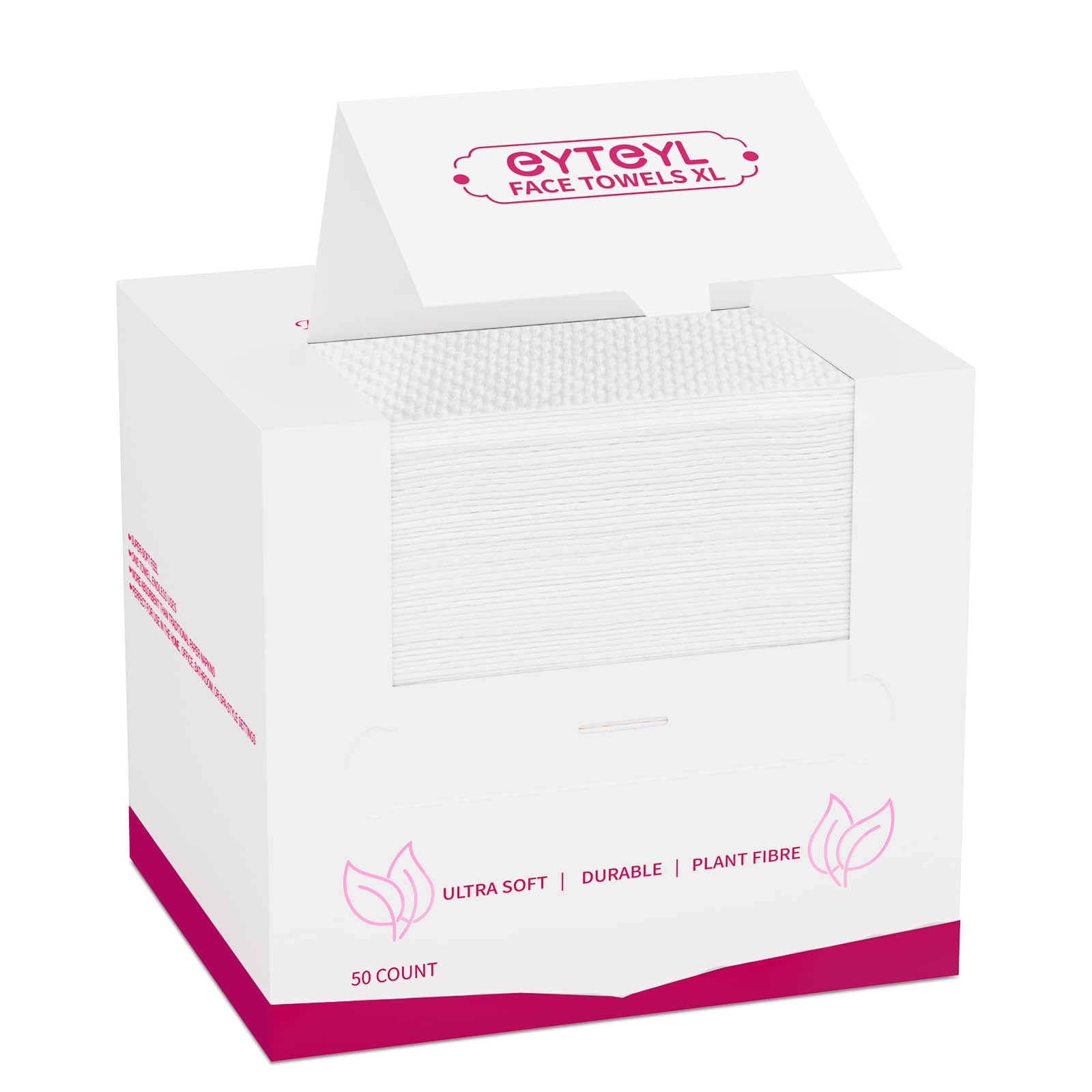 Disposable Face Towel XL 50 Count, 25x30cm Face Towelettes, Cloth Tissue, Facial Towel Compatible with Clean Skin