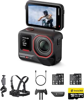 Insta360 Ace Pro 2 Bike Bundle Dual Battery - 8K Waterproof Action Camera Co-Engineered with Leica, 1/1.3" Sensor, Dual AI Chip, Leading Low Light, Superior Audio, Flip Screen & AI Editing for Vlogs
