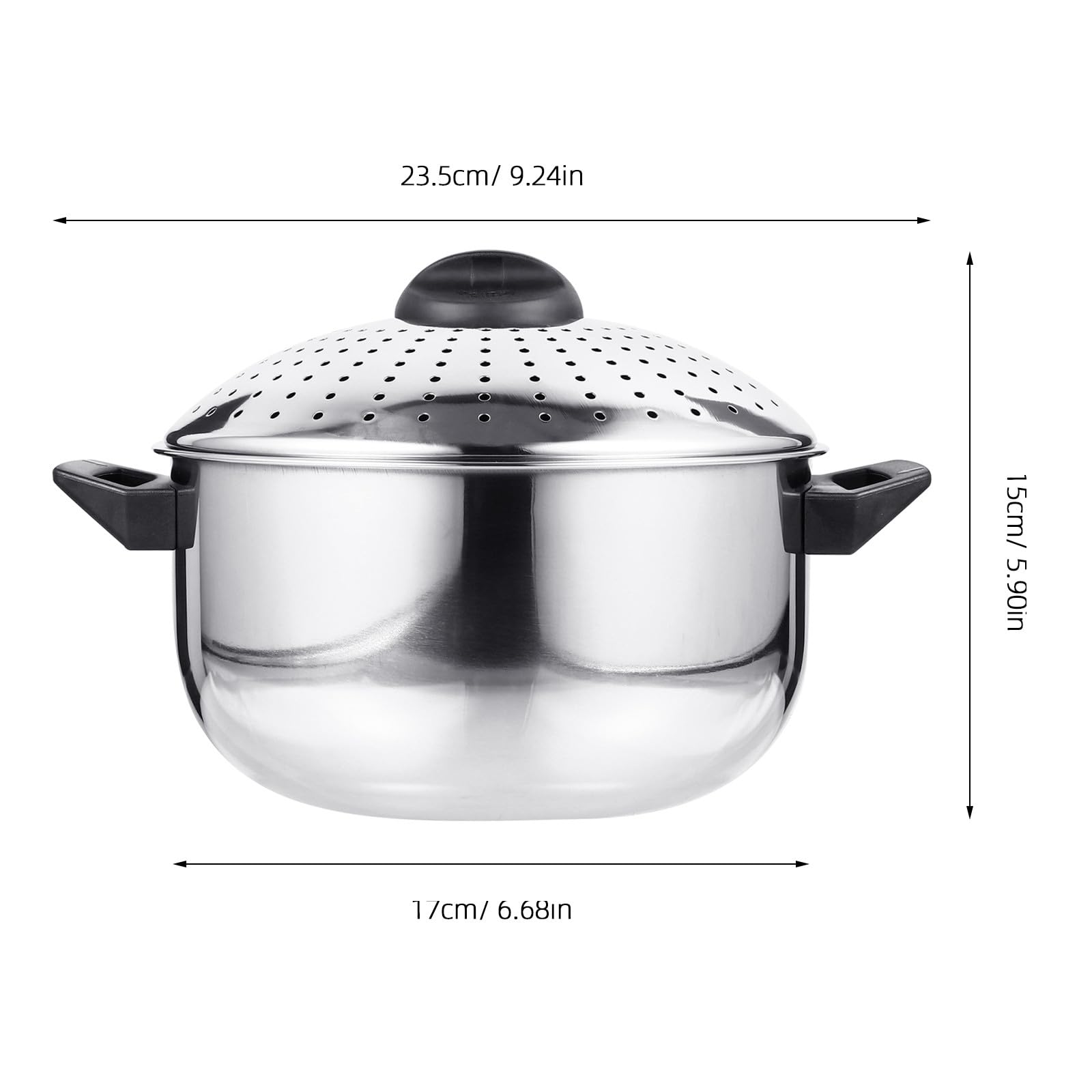 Olla Plata Fideos Acero Coladora de Inoxidable Tapa | Portátil y Ligera, Cierre Hebilla para Evitar Tapa Caiga, Acabado en Plástico