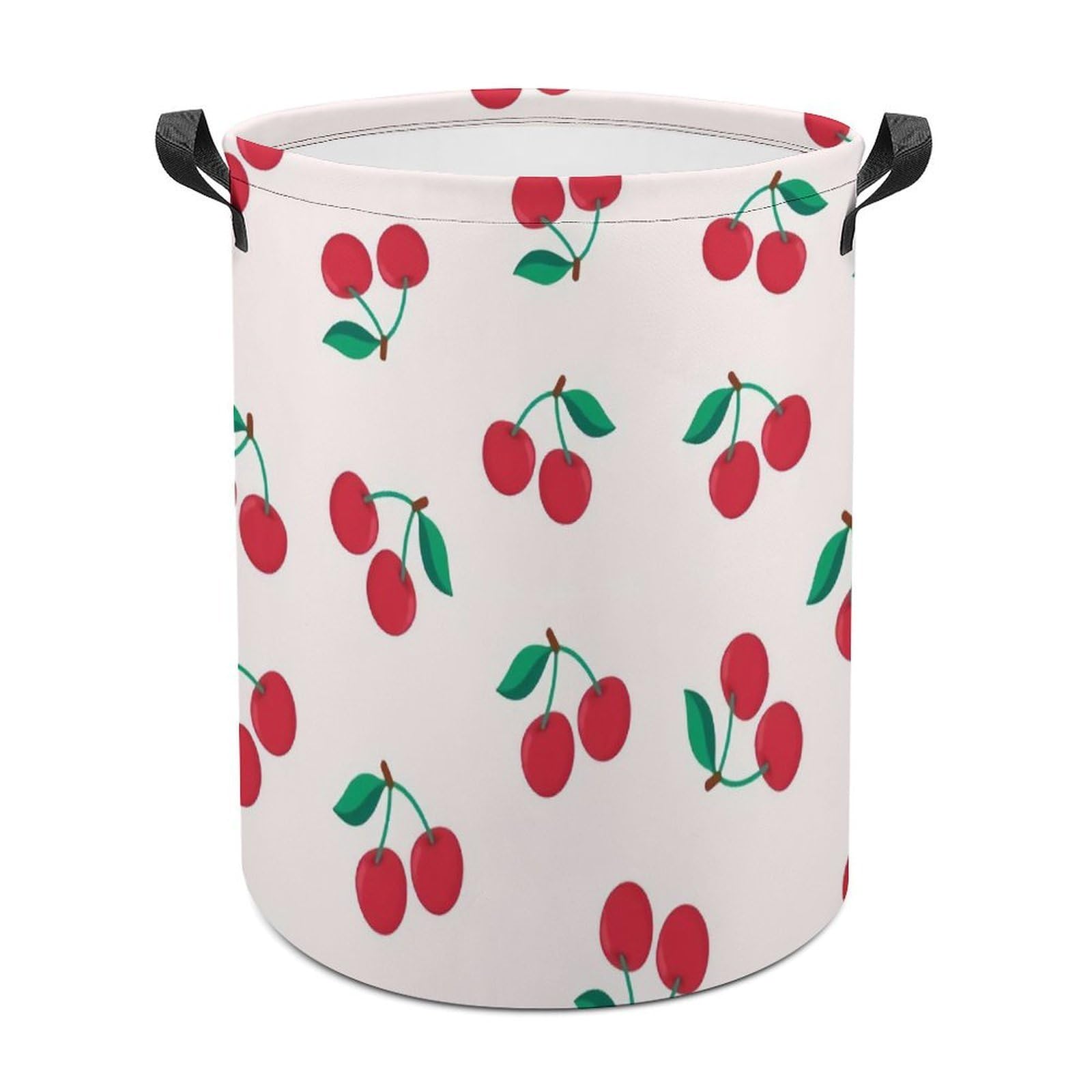 Red Cherry Laundry Basket, Dirty Clothes Basket, Bathroom, Home Decor 44x44cm