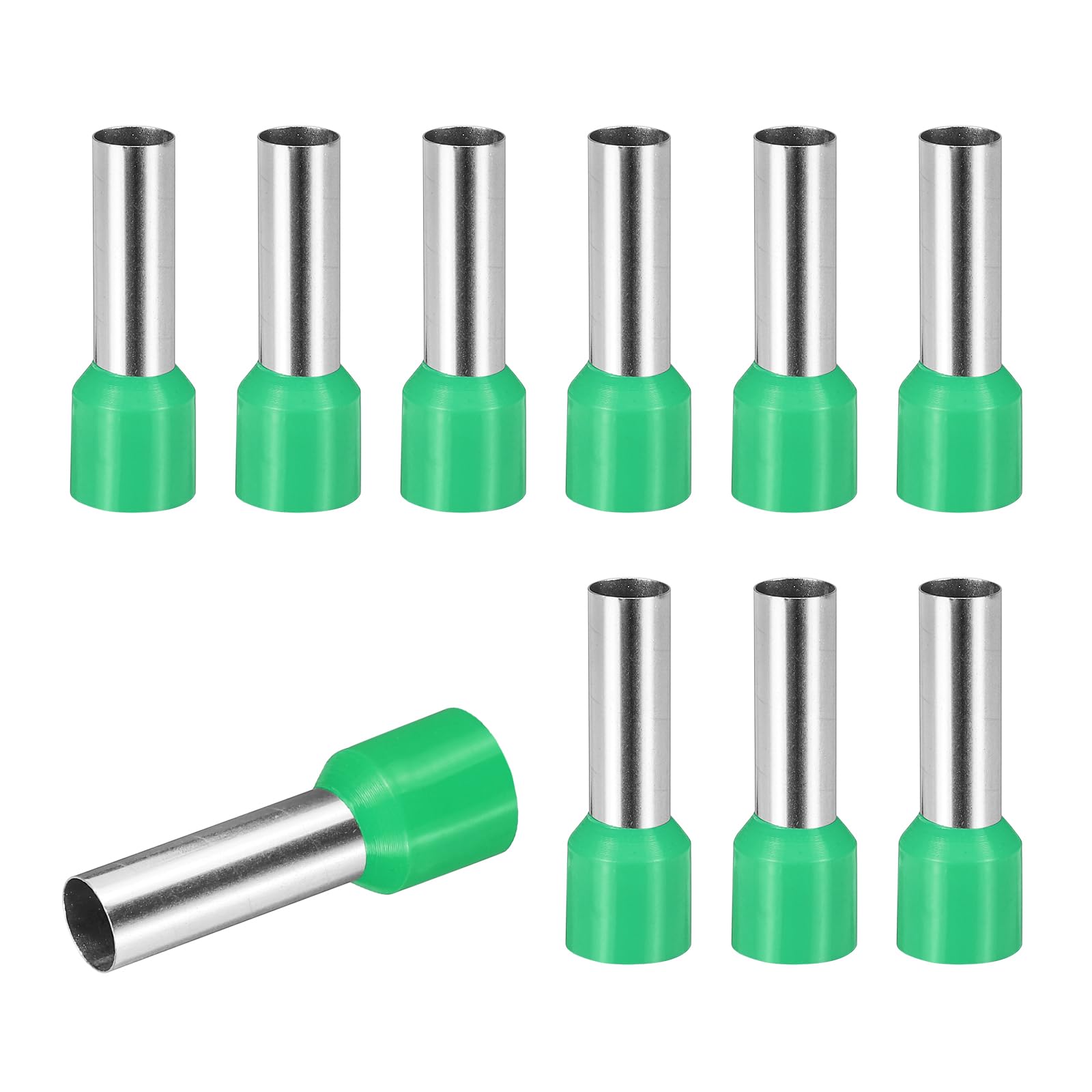 sourcing map 100 Pcs Wire Ferrule Connectors VE16-18 - 5AWG Crimp Copper Ferrules Terminals Connector Insulated Cord End Terminal for Electrical Projects Industrial Chemical Industry, Green