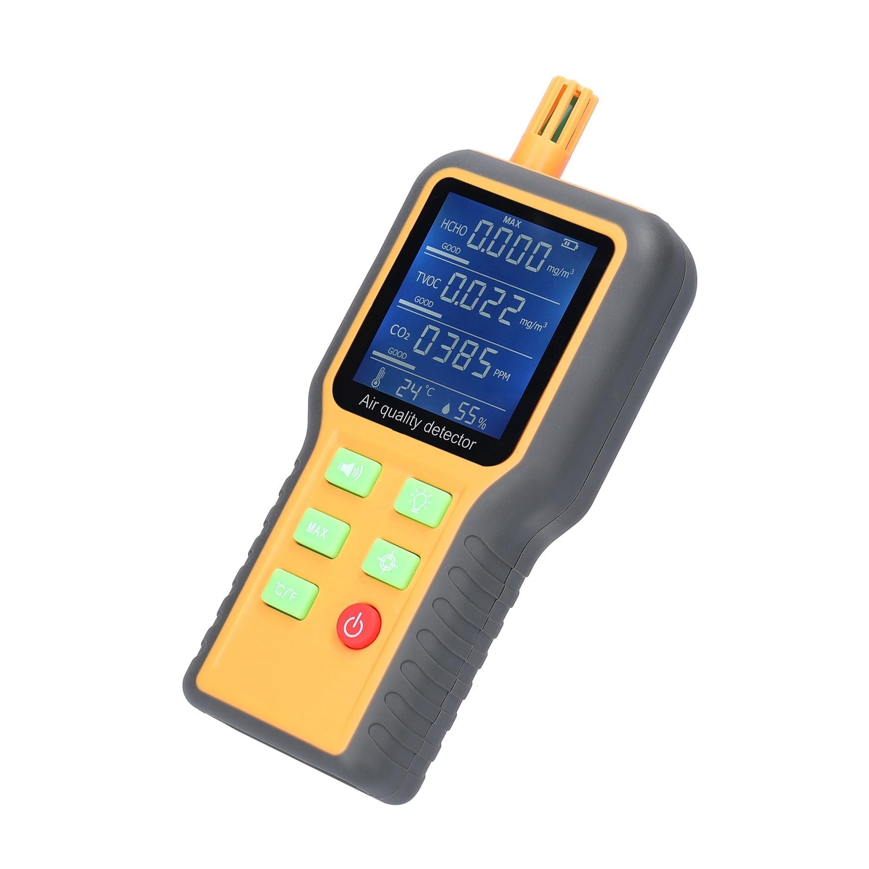Detector de Gases, Monitor de Calidad del Aire, comprobador CO2, medidor Temperatura y Humedad, Pantalla LCD retroiluminada, Detector dióxido Carbono
