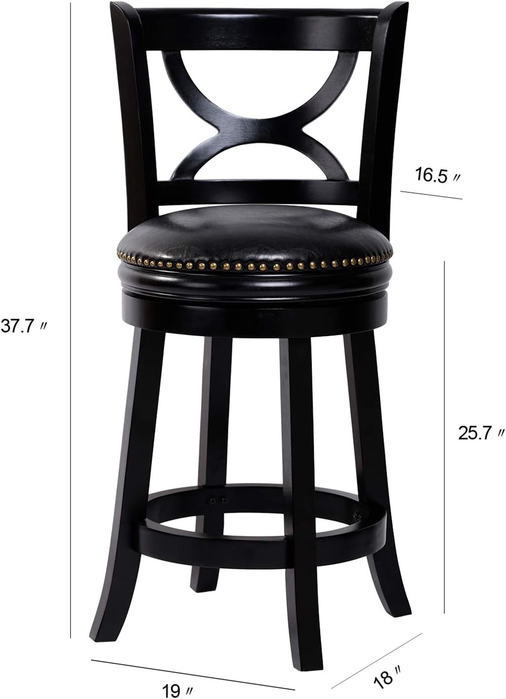 Chеареѕt 🛒 Amoyland Menis Counter Stool with Back , 24-Inch Height Upholstered-Nailhead Seat Swivel Barstool , Perfect for Pub and Kitchen Island Bar Stools - Cherry/ Black (Black) Frее Shірріng оƒƒеr Amoyland Menis Counter Stool with Back , 24-Inch Height Upholstered-Nailhead Seat Swivel Barstool , Perfect for Pub and Kitchen Island Bar Stools - Cherry/ Black (Black)