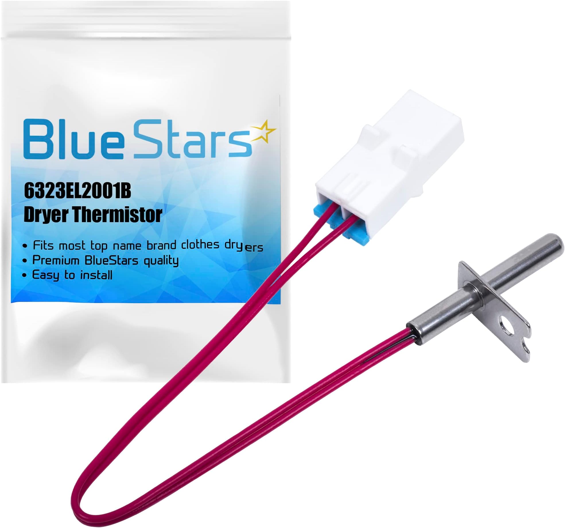 6323EL2001B Dryer Thermistor Assembly Replacement part by Blue Stars โ Exact Fit For LG & Kenmore Dryers โ Replaces 6323EL2001H AP4441539 PS3529026