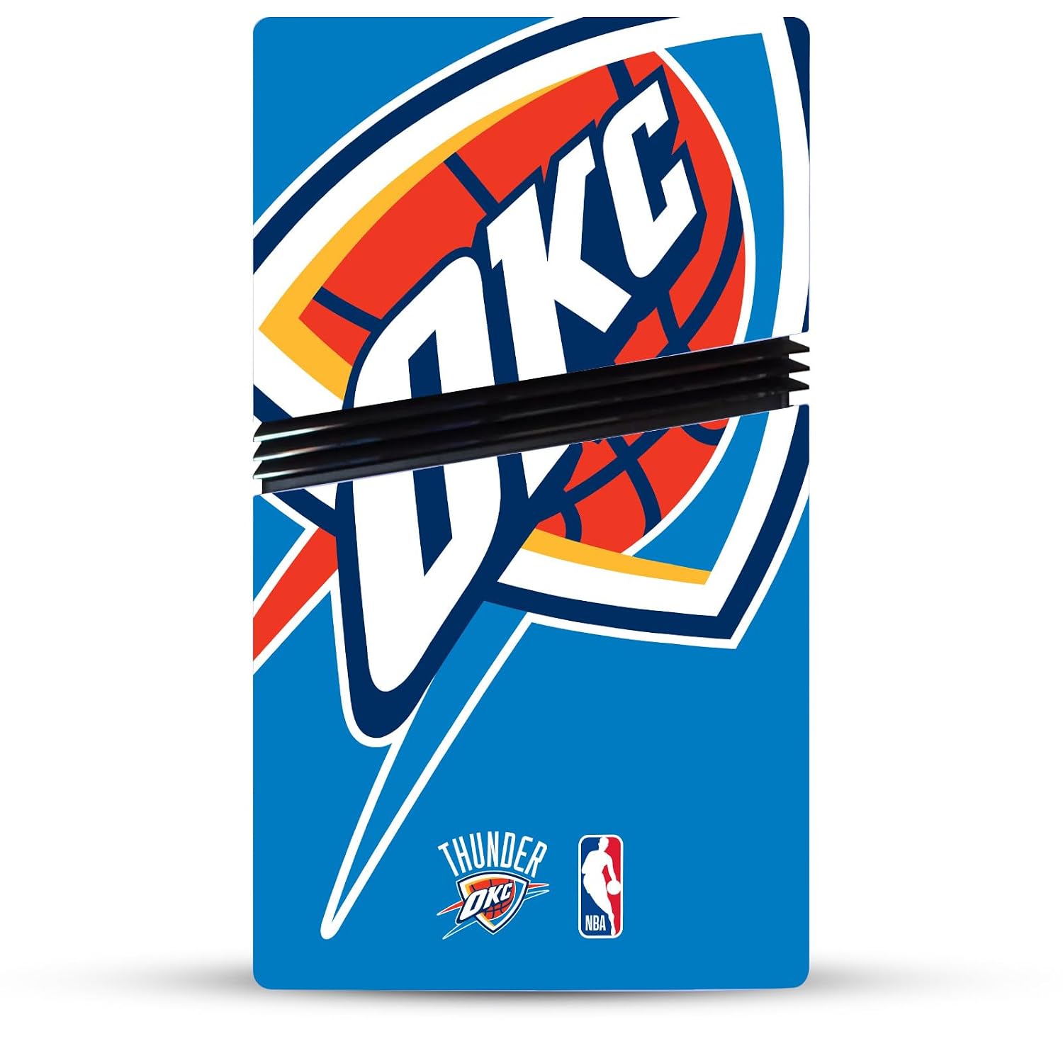 Head Case Designs Officially Licensed NBA Oversized Oklahoma City Thunder Logo Vinyl Sticker Gaming Skin Decal Compatible With Sony PlayStation 5 PS5 Pro Disc Edition Console & DualSense Controller
