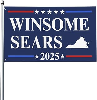 Winsome Sears 2025 Virginia Governor Flag 3x5 Flags with 2 Grommets for House Patio Lawn Party Outdoor Decor Yard Sign