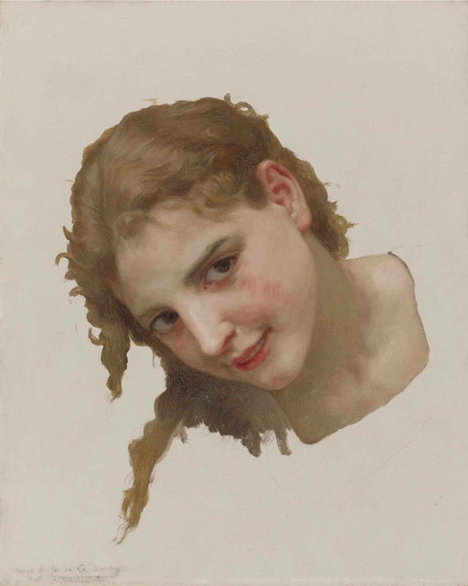 SERENDIPITP Abstract Painting Mural Print Picture Wall Decor Painting Young Girl of La Rochelle Study for Le Gué William Adolphe Bouguereau Vintage Wall Artwork for Home Decor 60x90cm