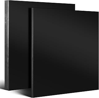 Sasylvia 2 Pcs HDPE Sheet Polyethylene Sheet HDPE Plastic Sheets High Density Polyethylene Board Hard Plastic Sheeting Panel, Black, 1'' and 1/2'' Thick, Size 12'' x 12''