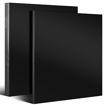 2 Pcs Black HDPE Sheet Size 12 x 12,1 and 1/2 Thick, High Density Polyethylene Plastic Sheets HDPE Board Hard Solid Plastic Block for DIY Projects Machining Home