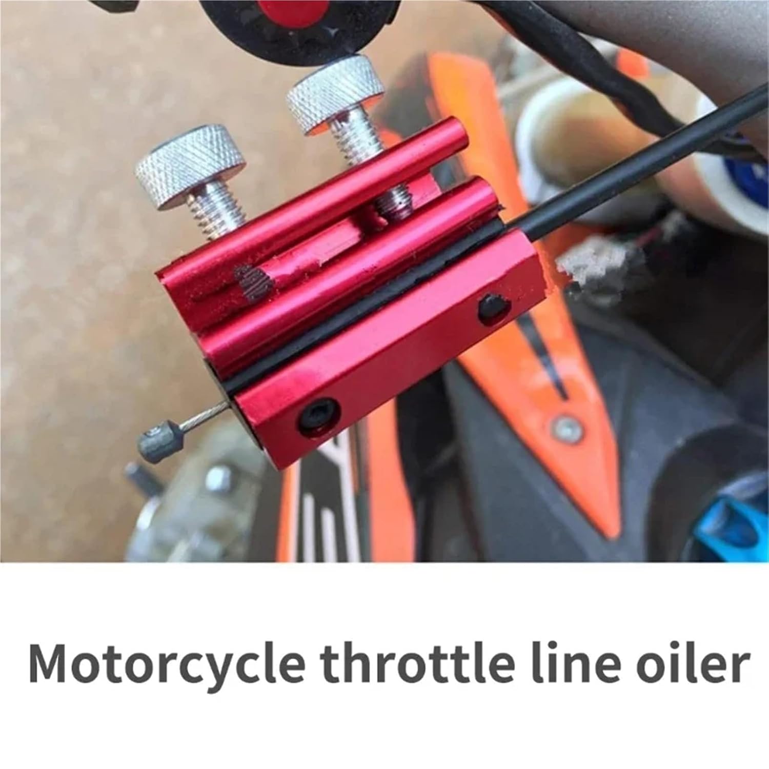 Motorcycle Chain Oiler 3Pcs Professional Dual Cable Lubrication Tool for Motorcycle Clutch Throttle and Brake Lines with Applicator(Red)