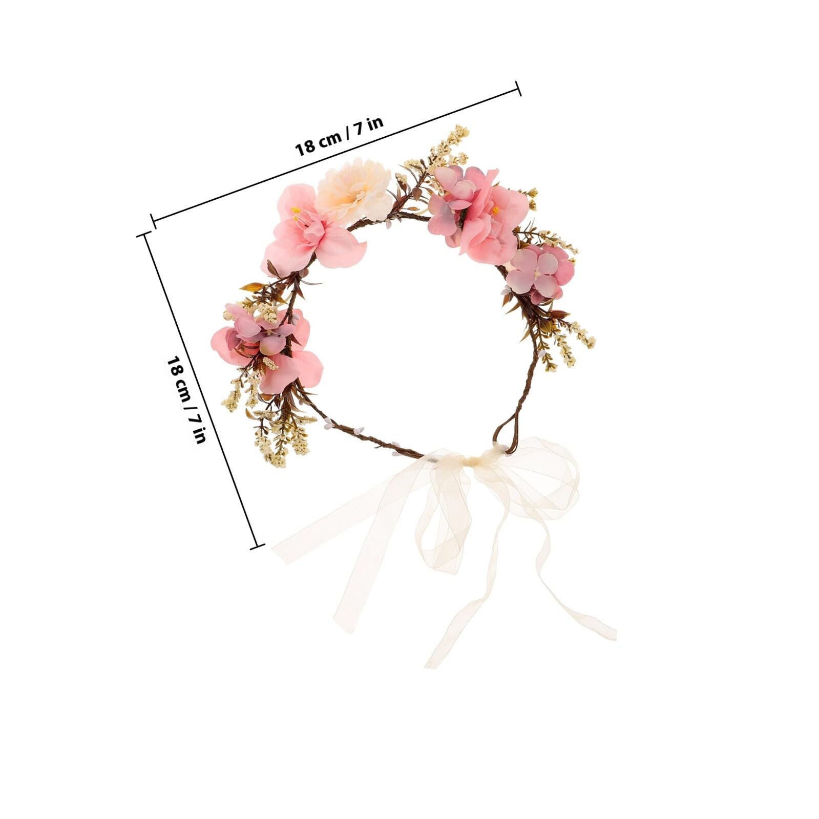 Bandeau Floral de Mariage pour Femmes, Tissu Pourpre, Photo Props