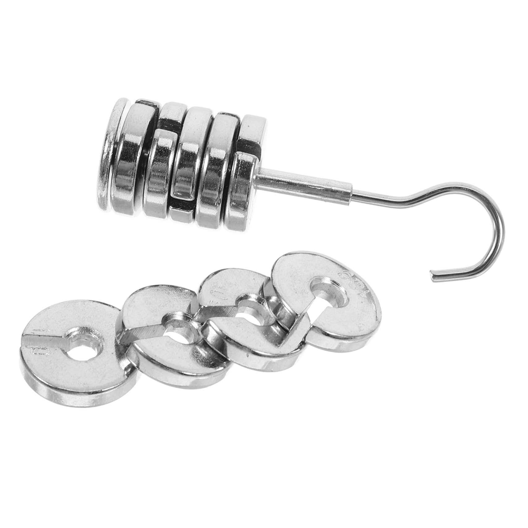 OSOLADY 1 Set Metal Slotted Weights Slotted with Hanger Slotted Mass Slotted Hanger Small Weights to Hold Things Down Slotted Weights with Hanger Abs Silver