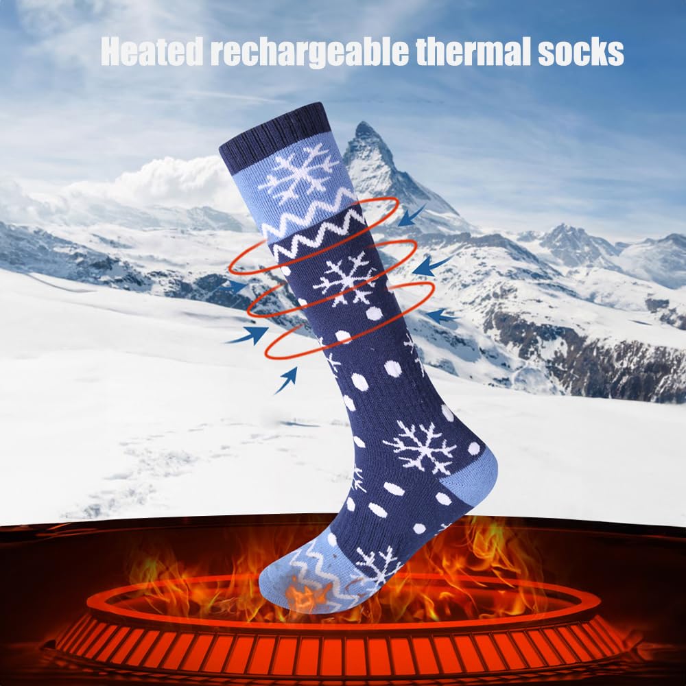 Fafeicy 5000mAh Wiederaufladbare Heizsocken für Herren Damen mit APP