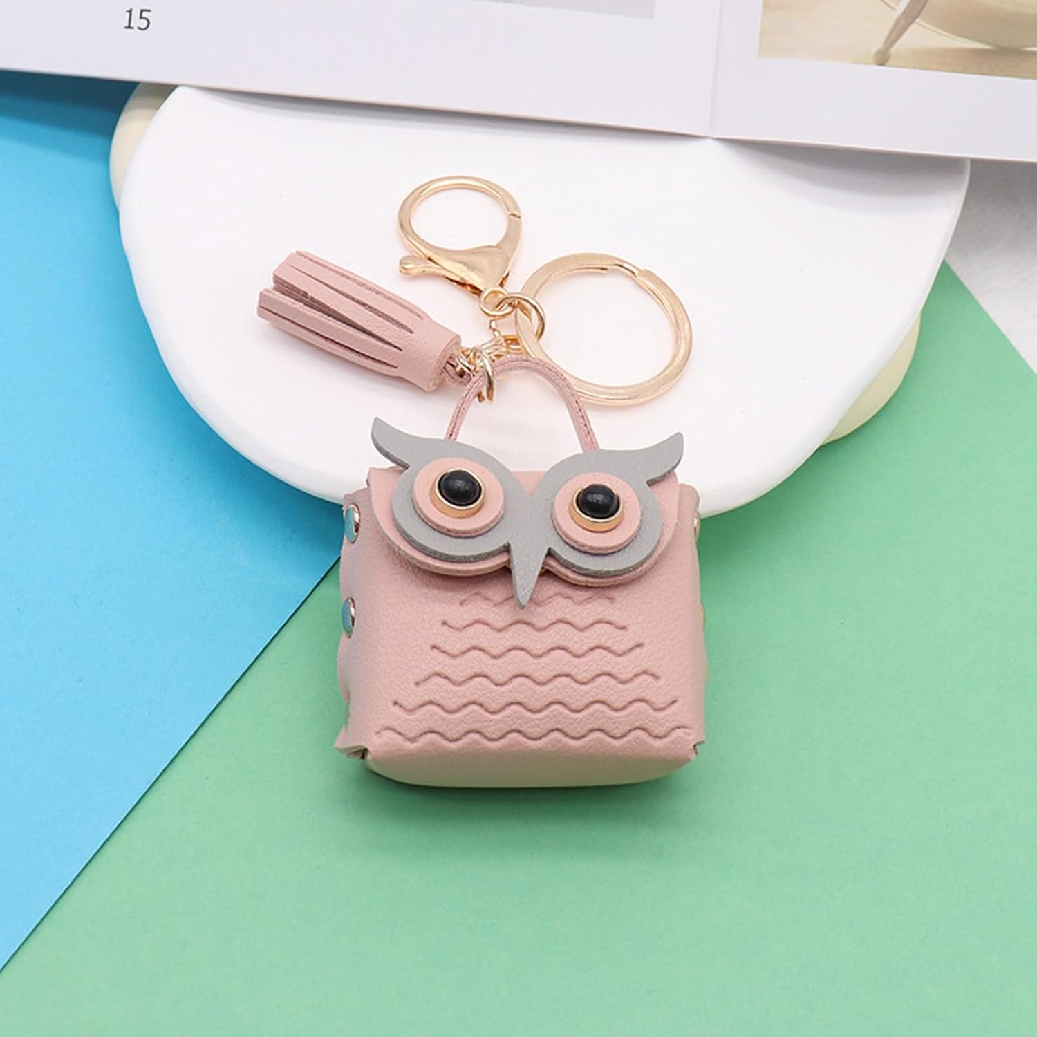 Owl Leather Coin Purse Keychain - Cute Animal Car Holder & Bag Decoration, Birthday Gift Accessory for Girls