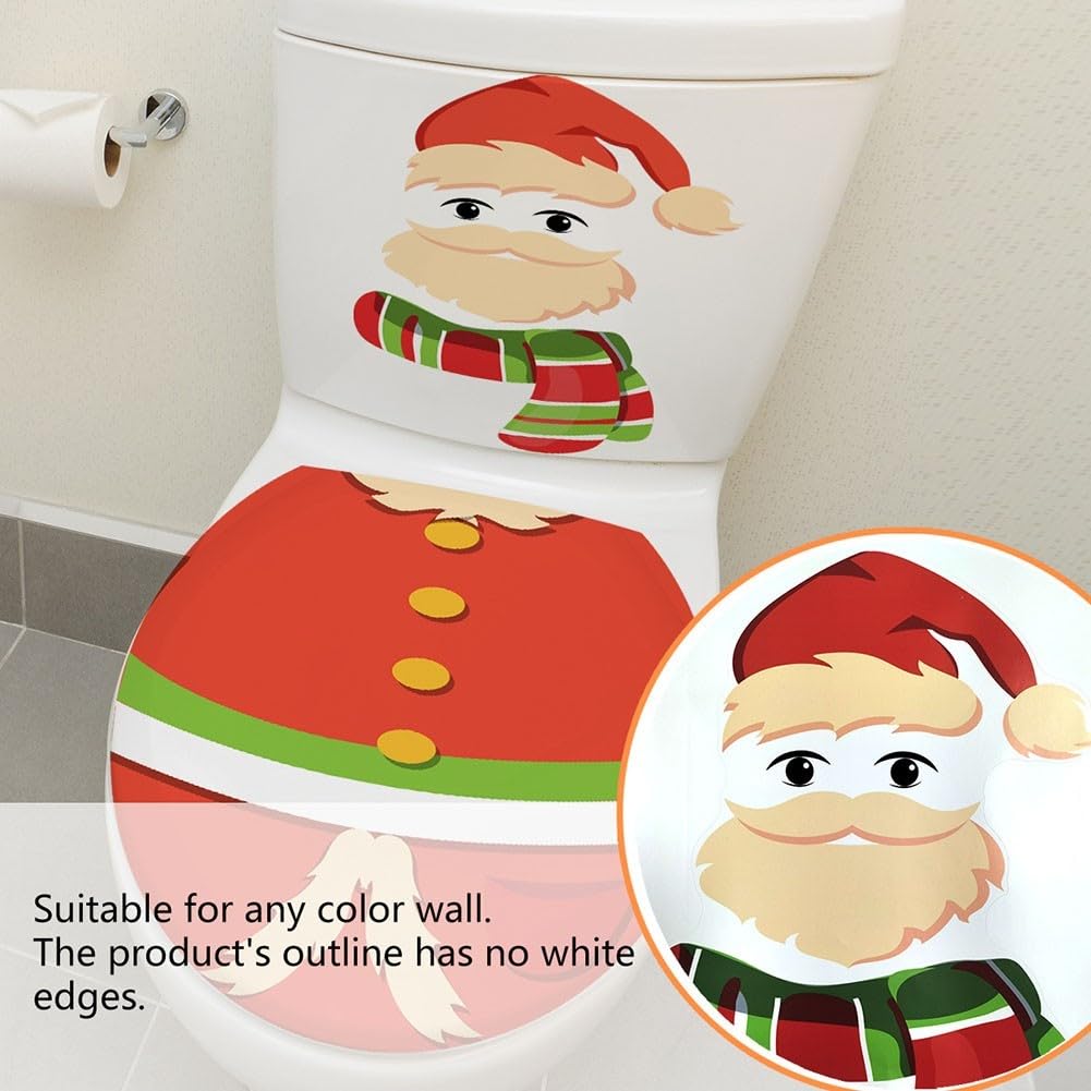 Autocollant De Toilette De Dessin Animé Père Noël, Décoration De