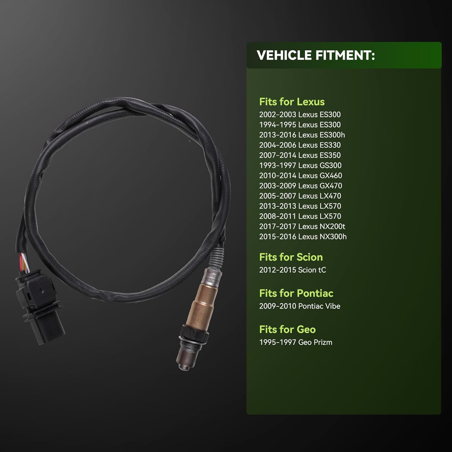 O2 Sensor 17025 Wideband Oxygen Sensor, Fits for AEM 30-4110 Digital Wideband UEGO Gauge, 30-0300 X-Series AFR Gauge, 30-0310 Inline AFR Controller
