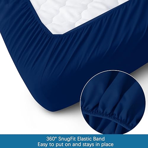 Vista 32 de SPRINGSPIRIT Juego de sábanas para cuna de 30 x 75 x 9 pulgadas, 4 piezas (paquete de 2), sábanas bajeras de tamaño cuna con cama individual