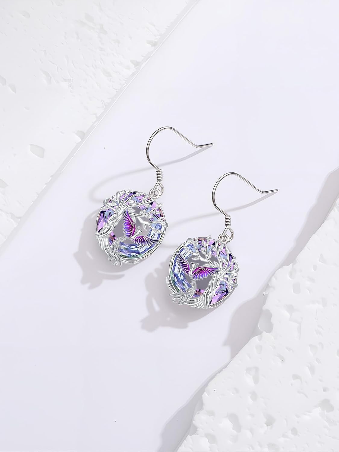 TOUPOP Phoenix Earrings 925 Sterling Silver Crystal Dangle Earrings Phoenix Rising Jewelry Women Birthday Gifts for Her - Image 4