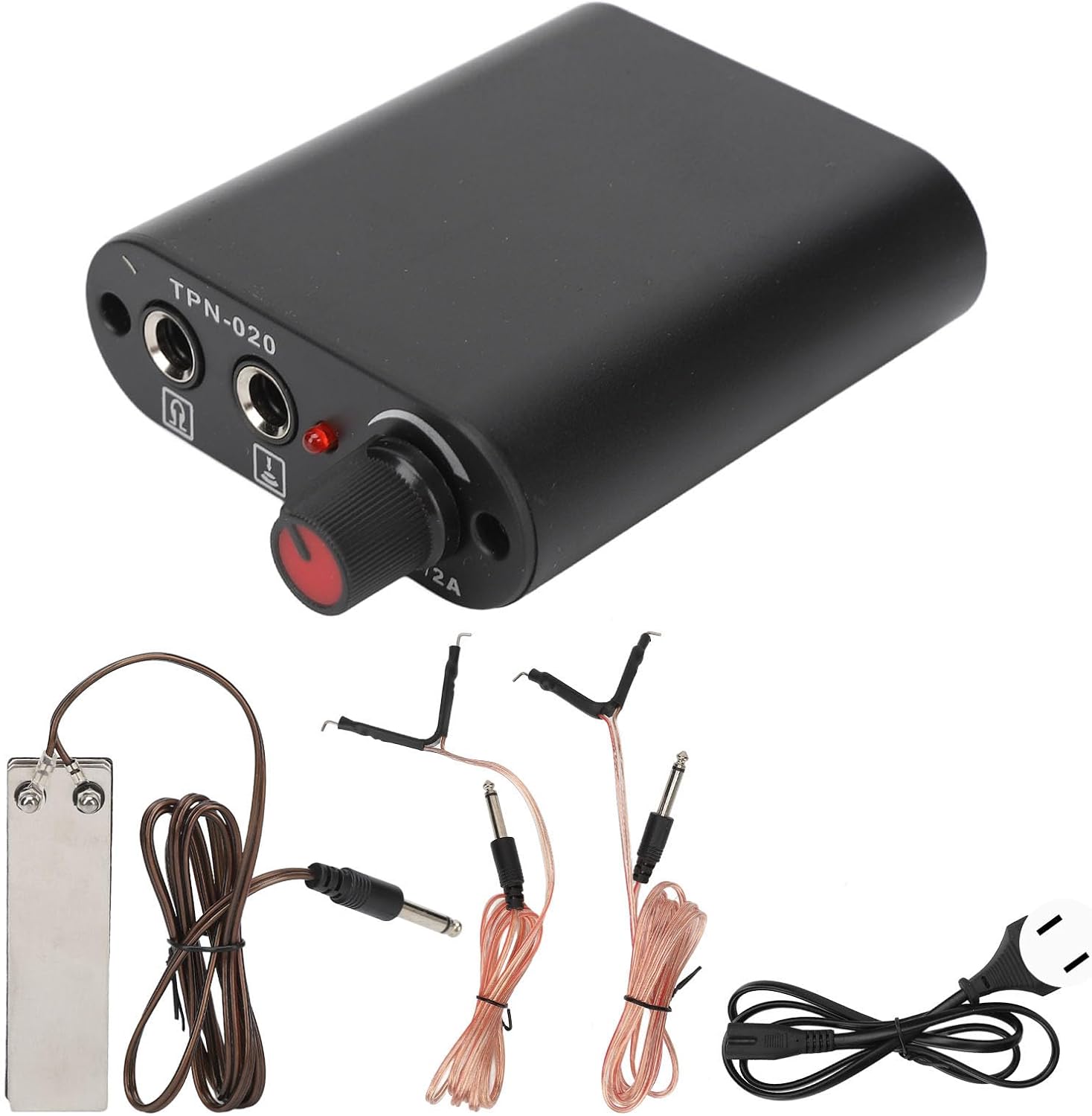 タトゥーマシン電源、合金クリップコード 0‑18V 調整タトゥー電源