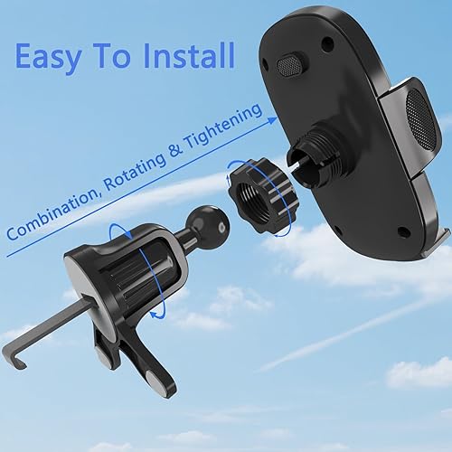Miniatura 5 de Soporte de teléfono para ventilación de coche clip mejorado 2025 Soporte de teléfono celular manos libres Cradle Air Vent para iPhone 16 Pro Max y
