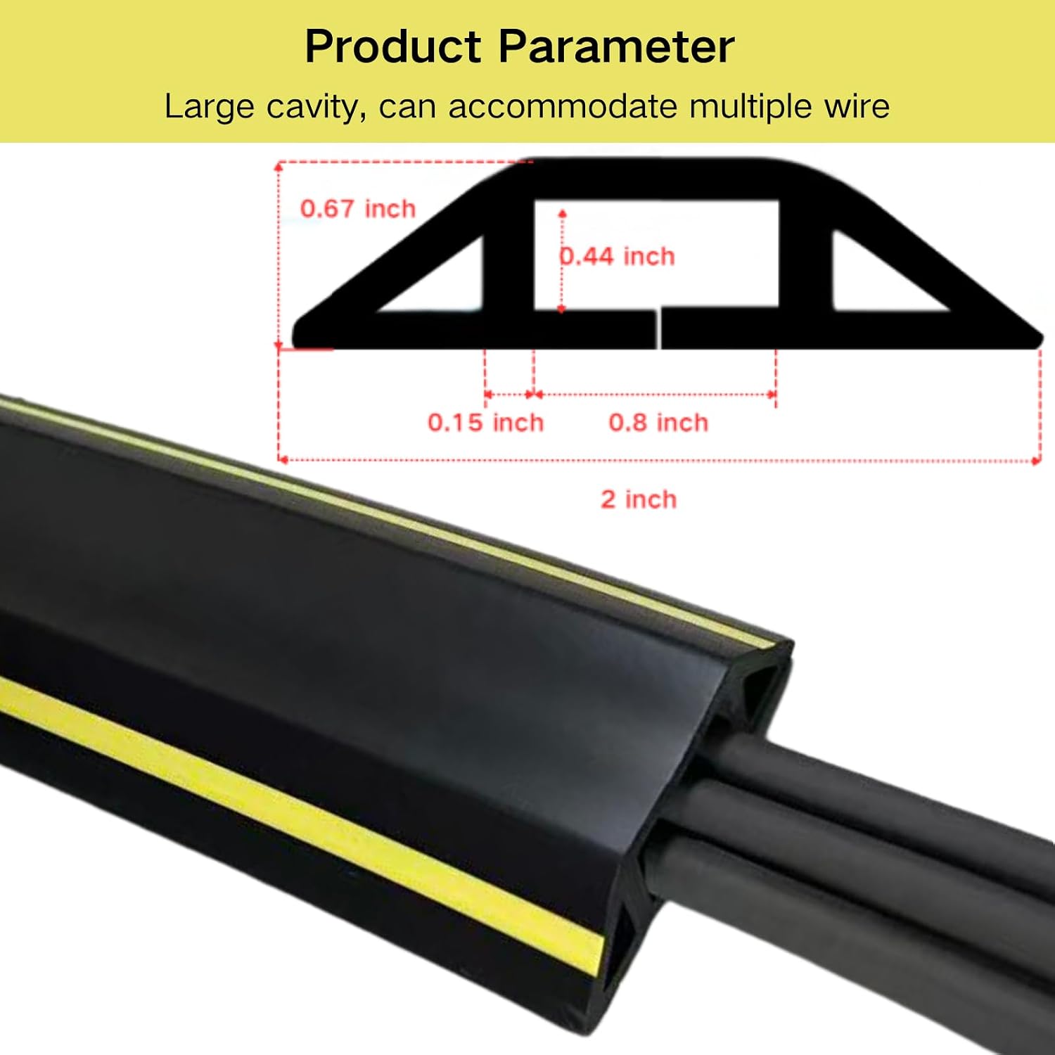 10ft Floor Cord Cover, Heavy Duty Cable Protector Garage Indoor Outdoor Use