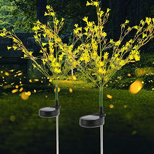 eaaerr Solar Lights Outdoor Garden, 2 Pack Solar Dandelion Lights Solar