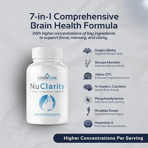 Miniatura 3 de NuClarity - Suplemento Premium para la Función Cerebral Natural - #1 Focus, Energy, Memory Booster - Salud Mental, Claridad y Apoyo Cognitivo