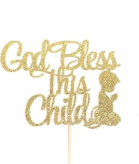 Atelier Elegance God Bless this Child Cake Topper, God Bless Cake Topper, Heavenly Sent Cake Topper