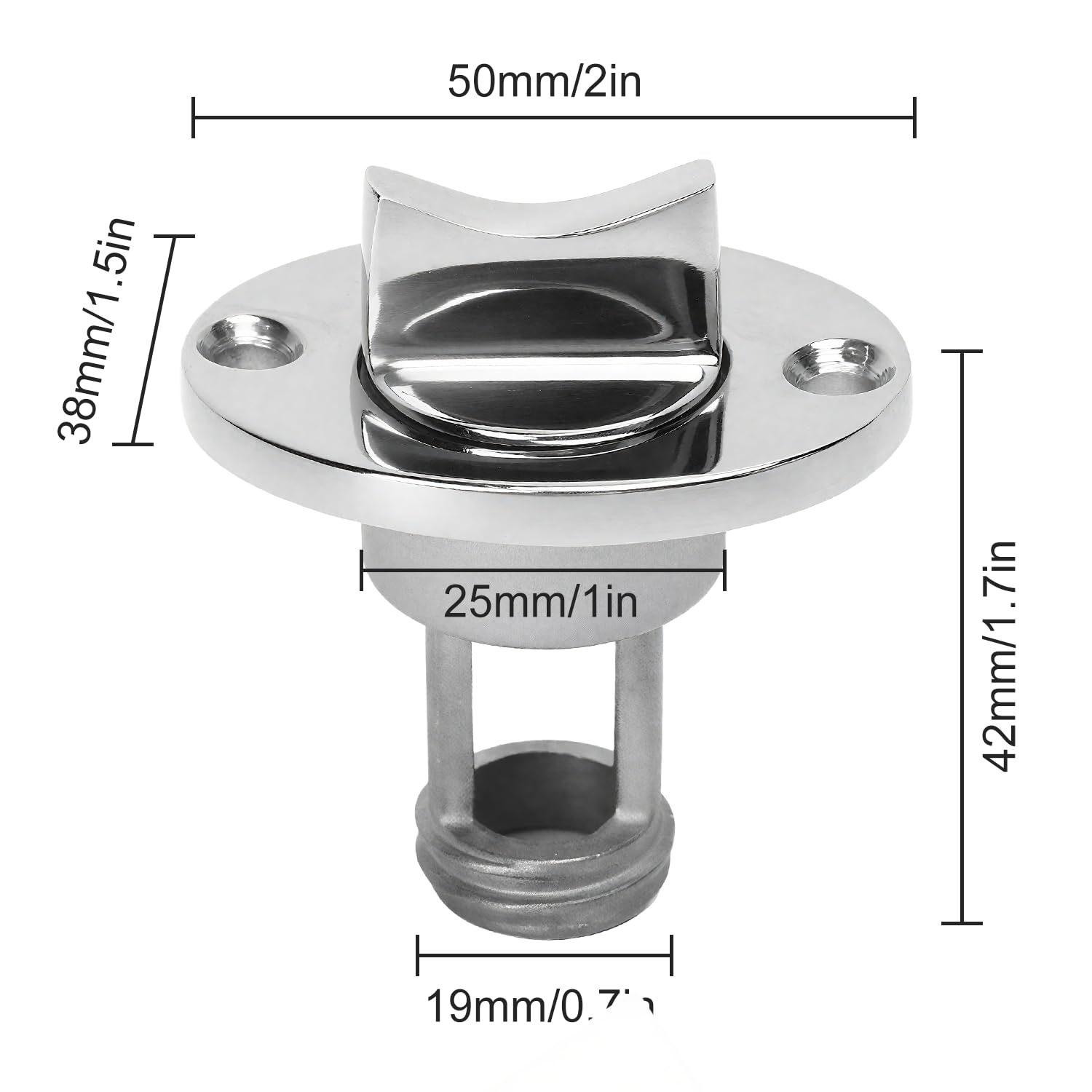 Tappo di Scarico Per Garboard, Tappo Per Barche Marine in Acciaio Inossidabile 316 Adatto Per 1" Foro di Poppa Per Barche Scarico Per Garboard Tappo Per Acqua Scarico dello Scafo con O Anello di Tenut