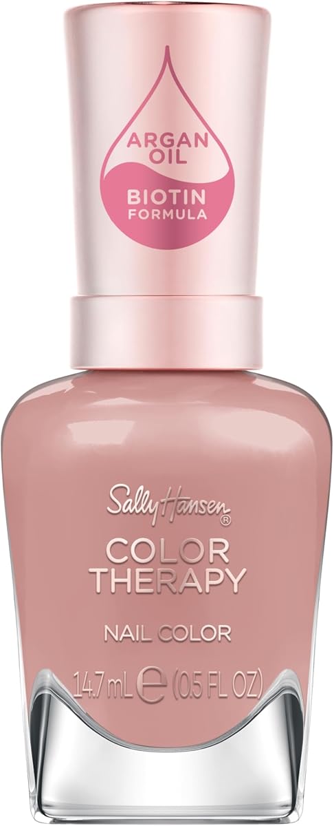 Esmalte de uñas Color Therapy de Sally Hansen | Biotina, Aceite de Argán, Larga Duración, Uñas Saludables, Fortalecedor de Uñas, Opaco | 199 Eiffel enamorada | Color de uñas rosa malva