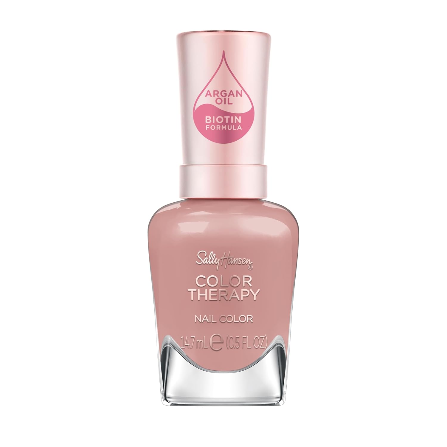 Product image of Sally Hansen Color Therapy Nail Polish | Biotin, Argan Oil, Long Lasting, Healthy Nails, Nail Strengthener, Opaque | 199 Eiffel in Love | Mauve Pink Nail Color