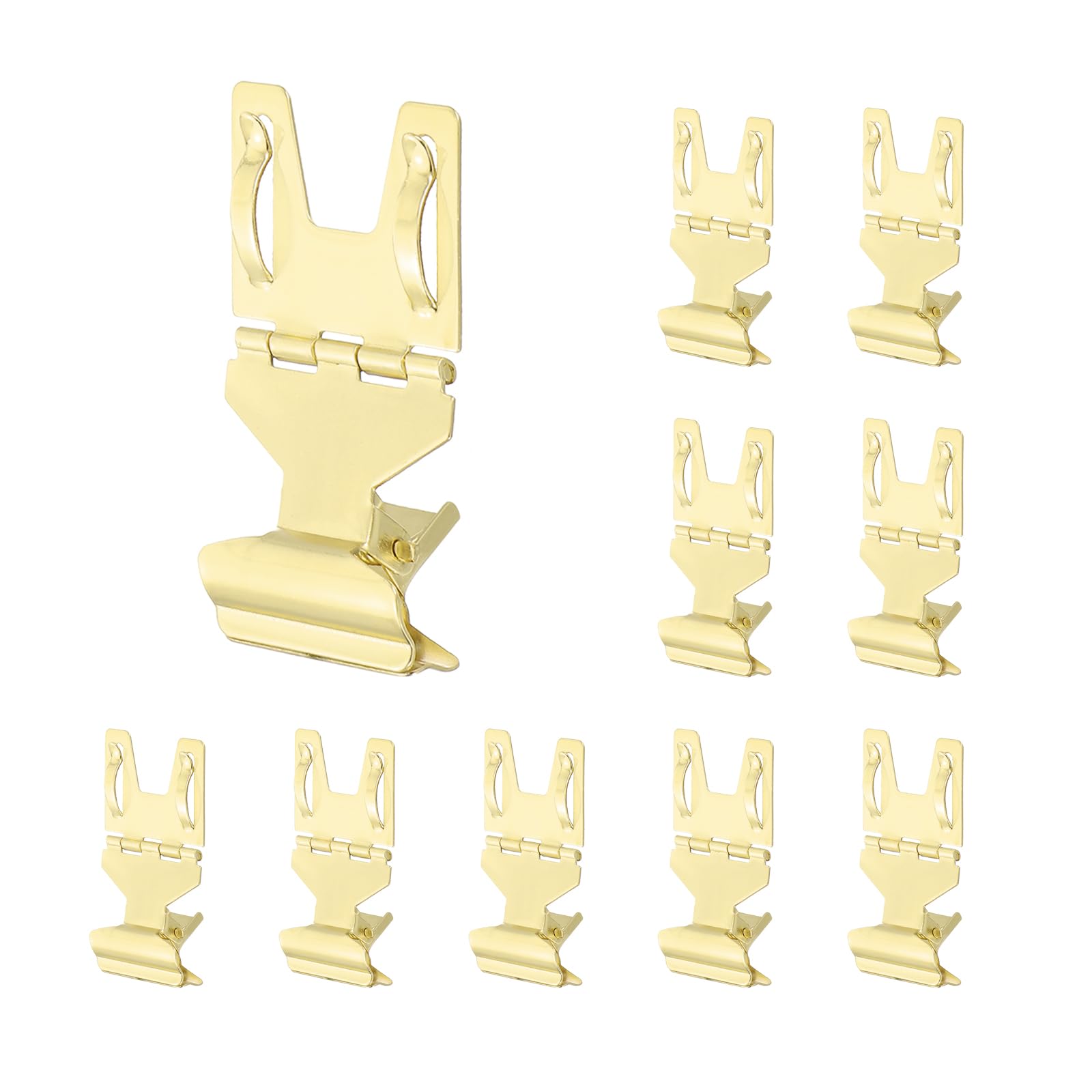 PATIKIL 10Pcs Metal Sign Clips, Rotatable Sign Holder Stand Clips Label Display Rack Merchandise Price Tag Clamps for Supermarket Retail Display, Gold Tone