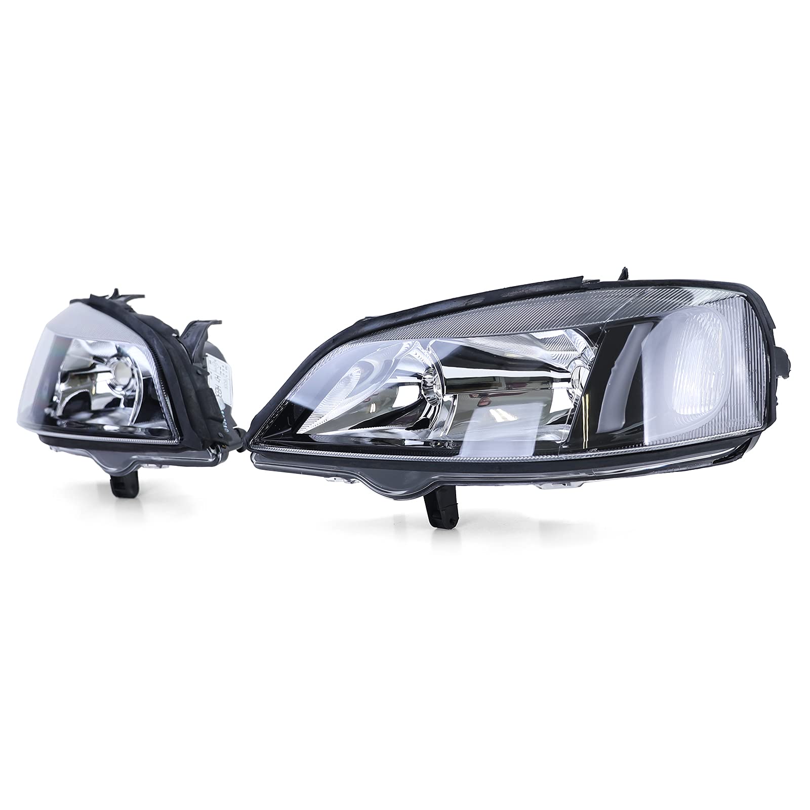 Fari in vetro trasparente di colore nero