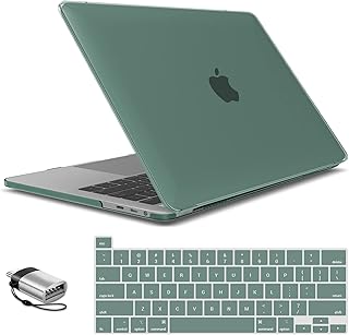 IBENZER Compatible with 2023 2022 M2 MacBook Pro 13 Inch Case 2021 2020 M1 A2338 A2289 A2251 A2159 A1989 A1706 A1708, Hard Shell Case&Keyboard Cover&Type C for Mac Pro 13, Midnight Green,CA-MT13-MTGN+1TC