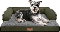 Vista 80 de Cama ortopédica extra grande para perros impermeable: cama de espuma viscoelástica para perros XL y extra grandes, sofá sofá, lavable con funda Azul
