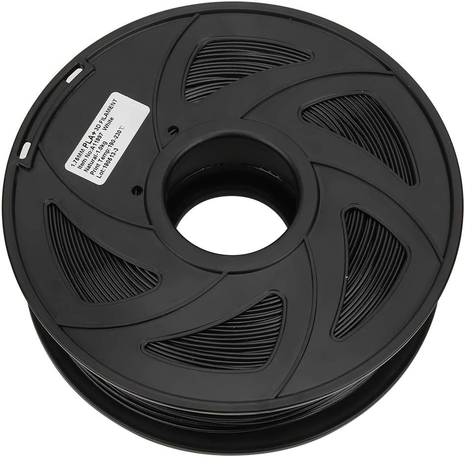 Black 1.75mm PLA Printer Filament 1KG, Excellent Quality 3D Printing Material, Shiny and to Process, Wide Applications in Home Decor, and Gifts, Tolerance / 0.05mm