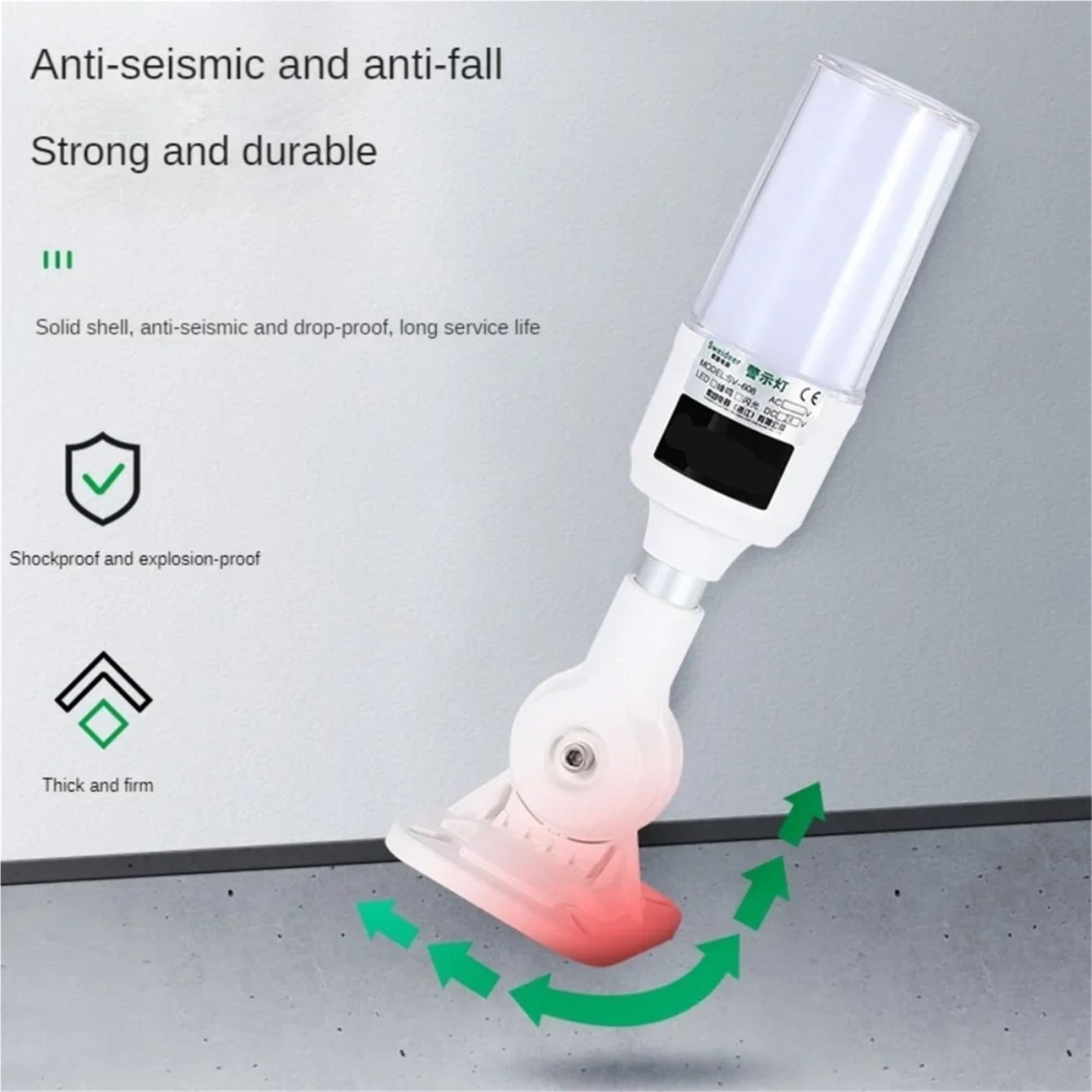 Luz LED de alarma de sirena de 12 V/24 V/220 V con luz de advertencia de zumbador, lámpara de señal roja/verde/amarilla, indicador de alerta, capa de torre (brújula constante de 12 V, 02)