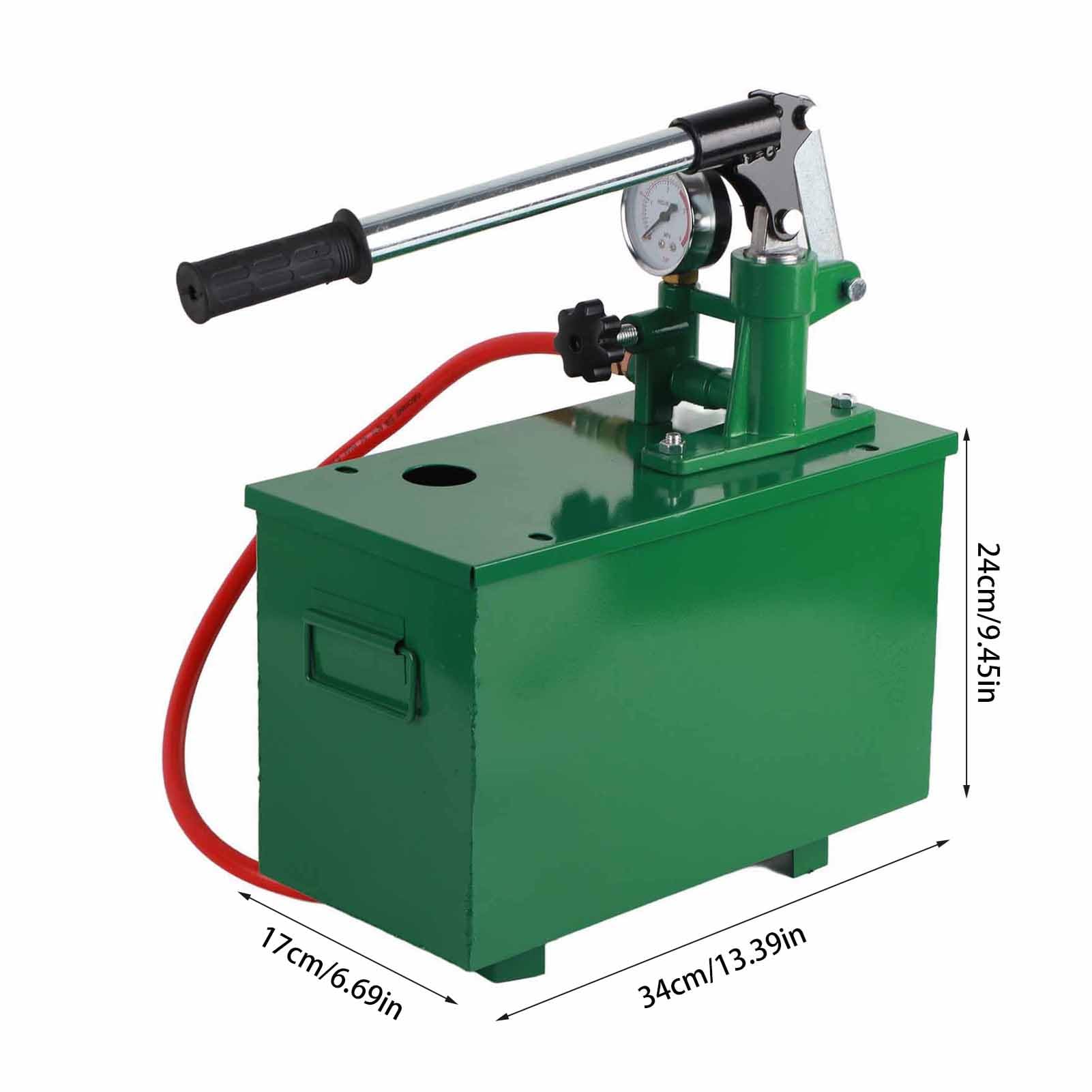 Pompa di Prova Manuale della Pressione da 40 Kg 4 MPa per Recipienti a Pressione, Tubi, Valvole Strumento Manuale per Prove Idrauliche con Struttura in Ferro Antiruggine e Manometro a Scala