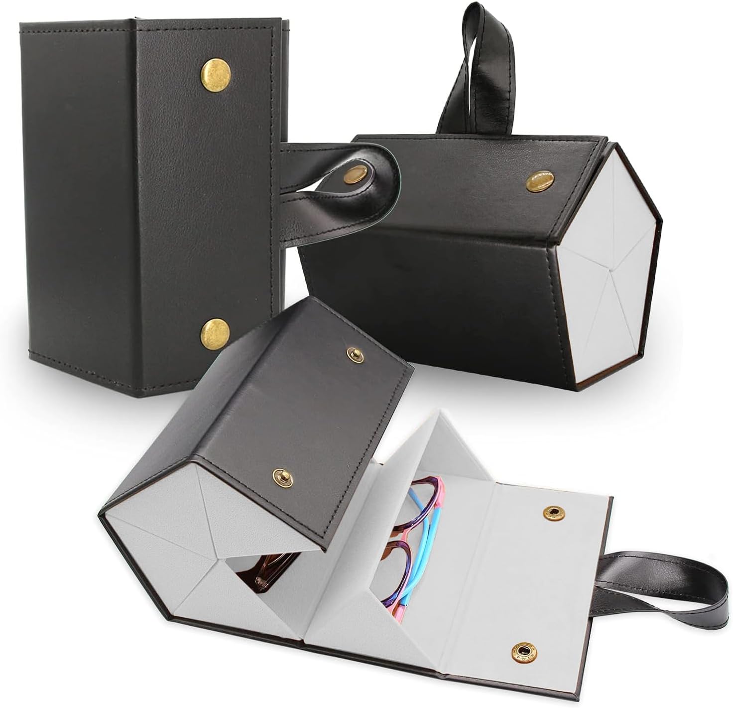 Travel Sunglasses Organizer - 4 or 6 Slot Case for Multiple Pairs